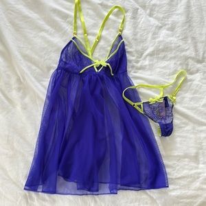 Victoria secret mesh top and panties.size small.